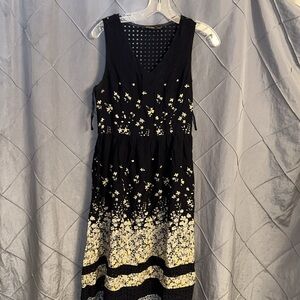 Mod cloth doe rea floral navy dress sz small